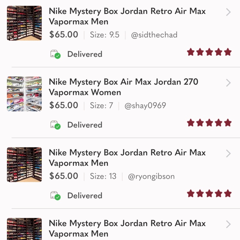 Nike Mystery Box Jordan Retro Air Max Vapormax Men - Picture 7 of 10